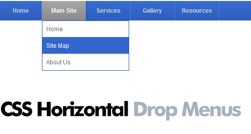 Horizontal drop menu sample