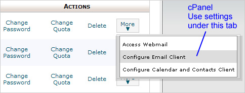 cPanel email configuration