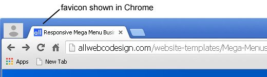 favicon shown in Google Chrome