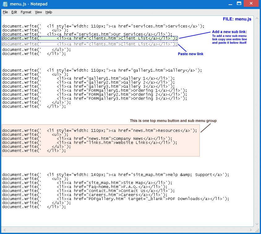 Horizontal Drop Menu Sub Menus