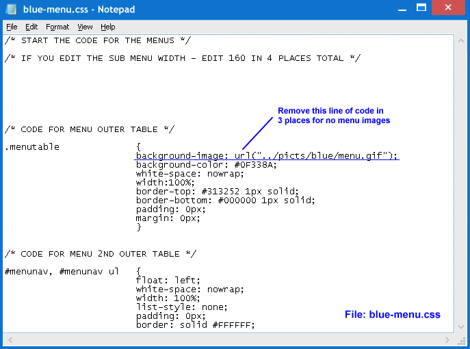 Drop Menu Horizontal No Images