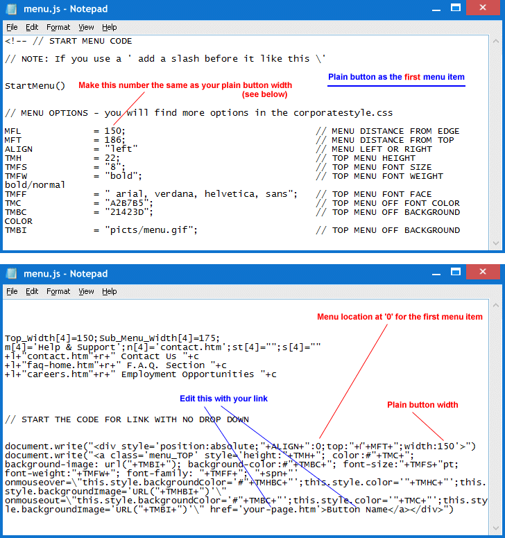 Setting Menu First Non-Drop