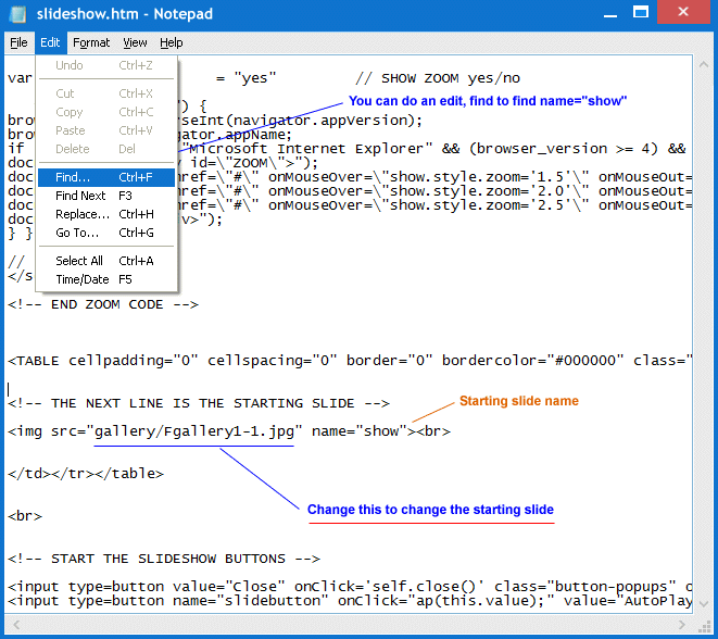 Slideshow Starting Slide