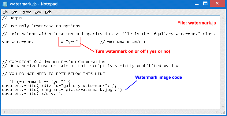 Auto Watermark Variable Editing