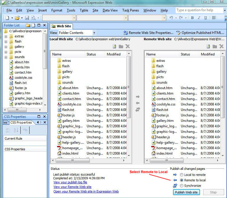 Expression Web Import
