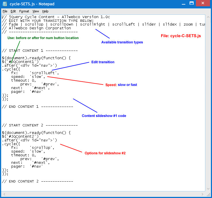 jQuery Content Javascript