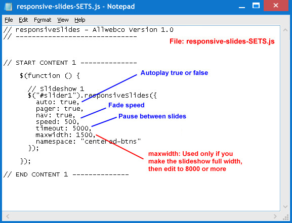 jQuery Responsive Options