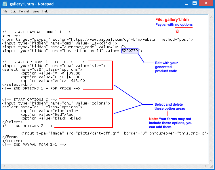 Paypal Form Type #2 HTML Code