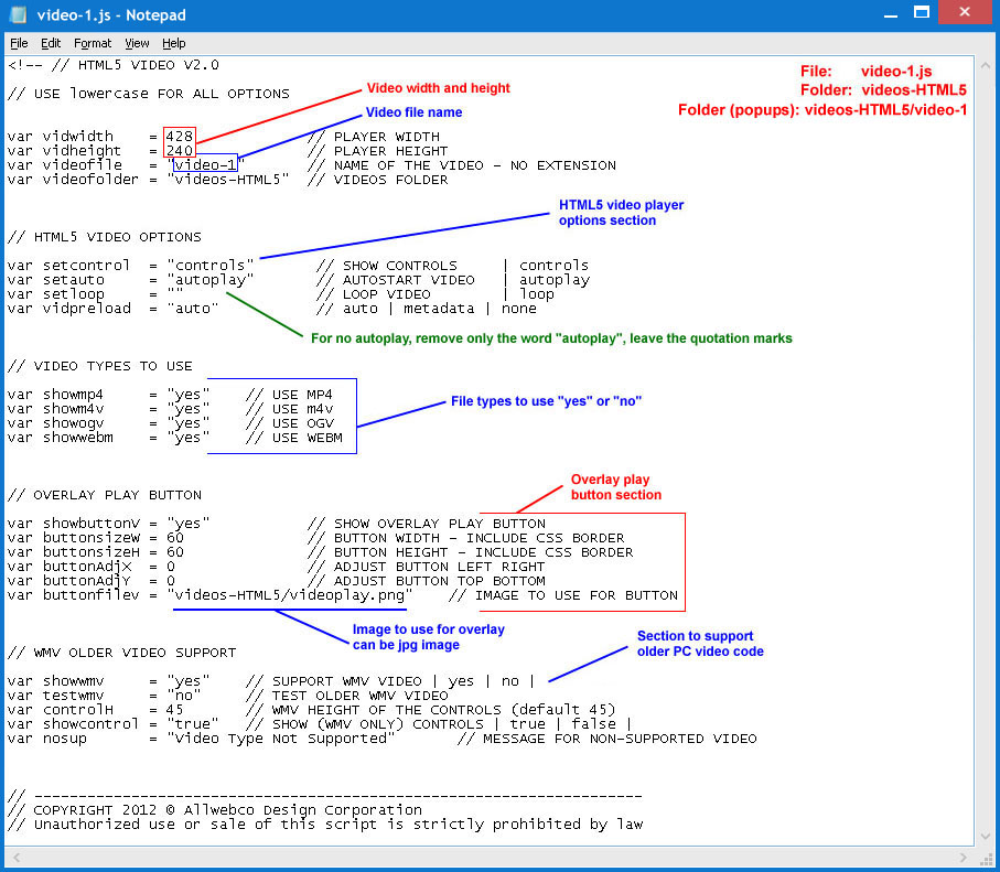 Page Type HTML5 Video